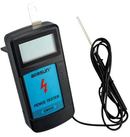 allsun Digital Electric Fence Tester Fault Voltage Meter, Auto On/Off for Pulse Detection 300V-9900V (9.9kV Display) Gardening Tool