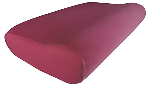 Edda Lux Federa per cuscino cervicale, 55 x 35 cm, in morbido jersey di cotone 100%, per guanciali da collo in memory foam, Borgogna