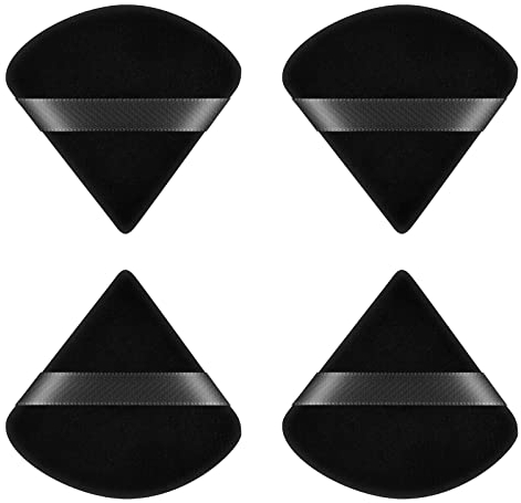 Ainiv Dreieck Makeup Puderquaste, 4 Stück Gesicht Schwämmchen Powder Puff, Waschbar Wiederverwendbar Makeup Sponge, Nass Trocken Make up Werkzeug für Loses Puder oder Foundation Rouge