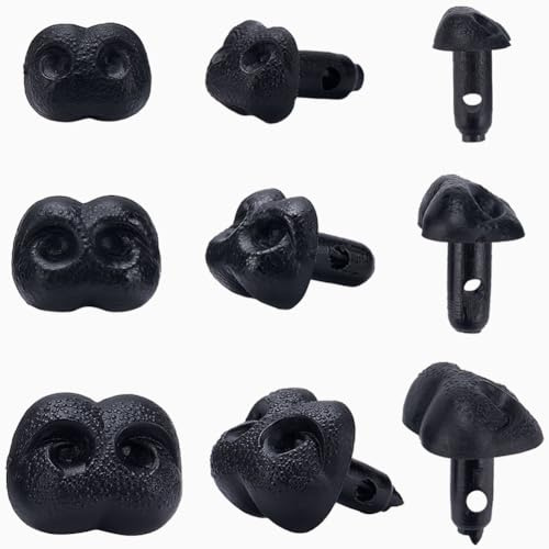 GORGECRAFT 66 narices de Seguridad de Plástico Mate 10/12/15mm Tornillo para Manualidades Nariz de Perro Suministros para Hacer Muñecas Nariz Triangular para Animales de Peluche Hacer Marionetas