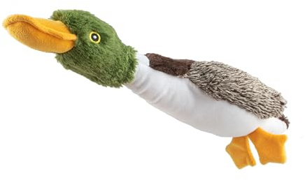 Best Pet Supplies Mallard Mates Jouet interactif pour Chien avec enrichissement froissé et couineur pour Chiots ou Chiens de Petite et Moyenne Race, Mignon et en Peluche – Canard colvert (Marron),