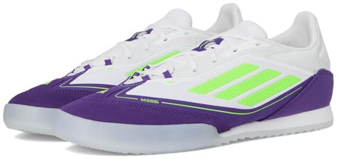 Adidas Unisex-Adult F50 Freestyle 24 Messi Indoor, White/Lucid Lemon/Unity Purple, 10.5