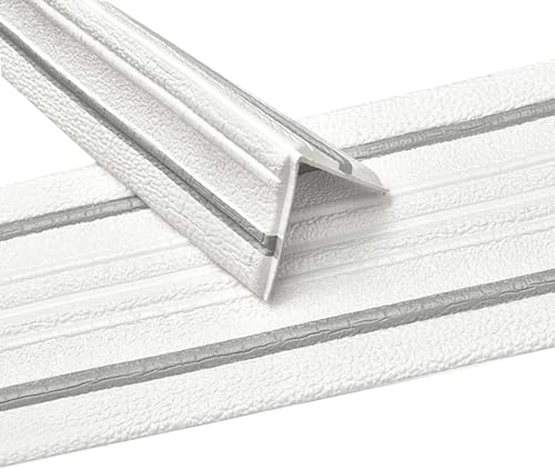 Mjuk sockellist självhäftande, dekorlist väggtrim, golvlister, väggtak, golvlister, fönsterlister, böjvinkel, hörnlist, slutlister för dörrkarmsdekoration (vit + grå)