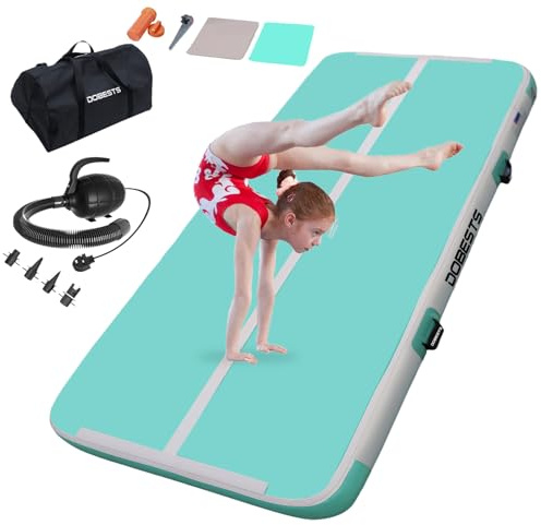 DOBESTS Gymnastics Mat Air Track Air Track Mat Gymnastics Mats for Kids 6.6 ft Tumbling Mat (2m,green)