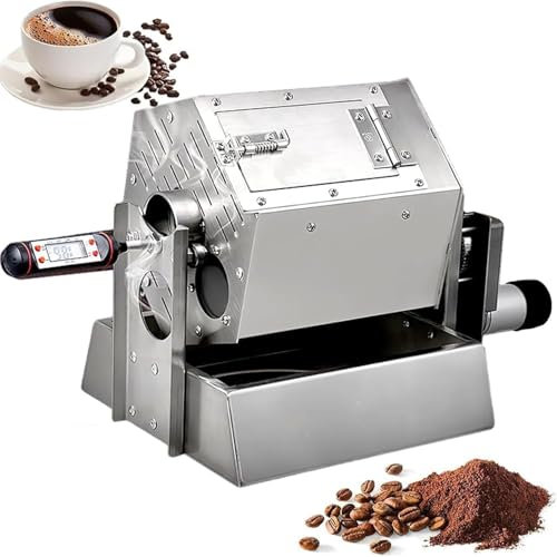 Torréfacteur De Grains De Café Commercial, Torréfacteur De Bureau De Type Tambour De 14 L Avec Thermomètre, Brûleur À Gaz En Acier Inoxydable Pour Grains De Café, Graines De Soja, Riz, Cacahuètes