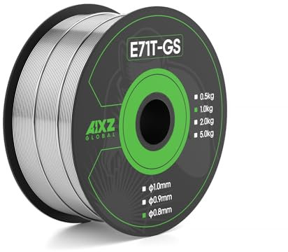 AIXZ Fülldraht, 1 kg, 0,8 mm, Flussmitteldraht, E71T-GS Schweißdraht für gaslose MIG-Schweißer, gasloser Mig-Draht, zum Schweißen von Kohlenstoffstahl, Edelstahl