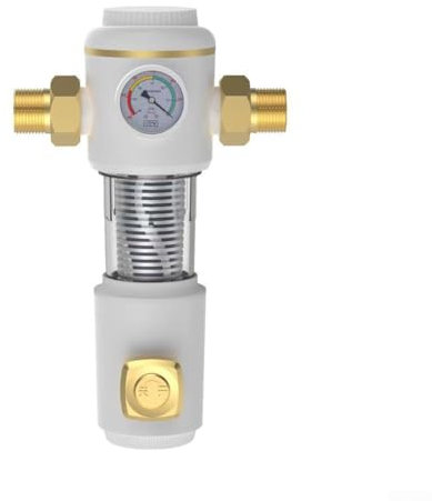 1 filtre de lavage à contre-courant, pré-filtre à sédiments, filtre à eau à sédiments rotatif (20/25 PPR blanc)