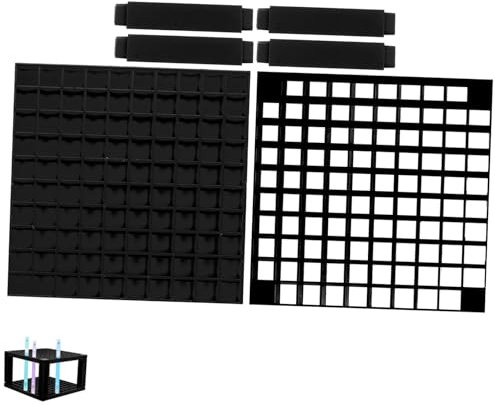 Tofficu Schreibtisch-organizer 96 Fächer Pinselhalter Pp-material Pinselaufbewahrung Schwarz