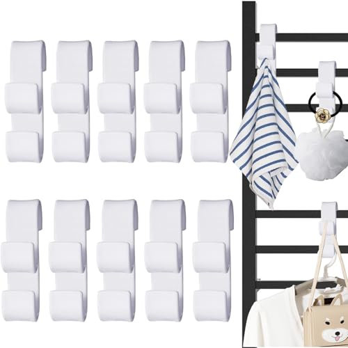 ZFHLZJY 10 Piezas Ganchos de Plástico para Colgar,Ganchos para Radiador Baño,Toallero para Radiadores Baños,Ganchos para Toallero,para Todos Los Radiadores Estándar,para Colgars Ropa Sombreros,Blanco