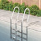 Myheimly Pool-Leiter 54x38x158 cm Edelstahl 304 Schwimmbadleiter mit 3 rutschfesten Trittstufen, Sicherheitsleiter für Pool Schwimmbecken, Einbauleiter Einstiegsleiter