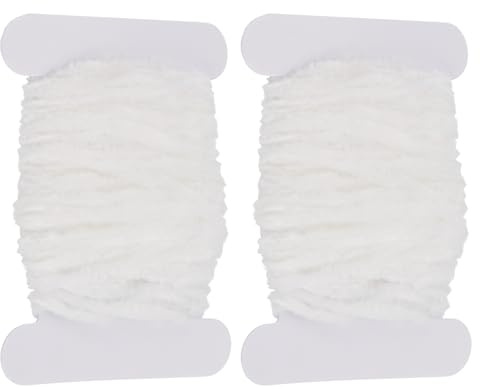 PATIKIL Chenille Per Legatura Mosche Totale 10 M, 2 Confezioni Rayon Chenille Materiali Per Legatura Mosche Filo Forniture Per Realizzare Ami Jig Creare Modelli Di Mosche Pesca, Bianco