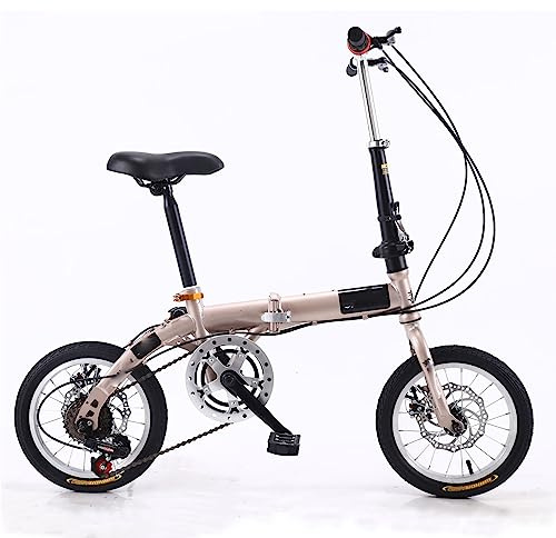 Folding 14in Bicycle, 5 Speed Portable Urban Commuter Lightweight Bike for Men, Women, and Children