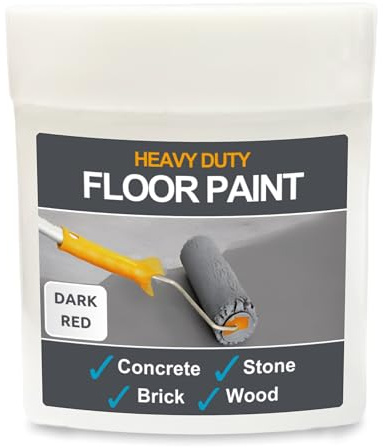 SmartSeal Heavy Duty Floor Paint - Dark Red, 75 ml - Hard-Wearing Garage Floor Paint with Anti-Slip Mid-Sheen Finish – also Ideal for Decking, Warehouse flooring, Brick, Concrete, Stone & Wood
