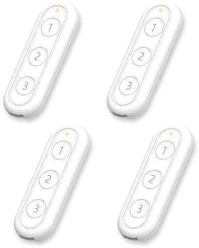 LoraTap ZigBee Mando a Distancia Inteligente 4 Pack Blanco 3 Botones Controles para Módulos de Conmutación de Persianas Tuya Compatible con Smart Life App Fácil de Usar ZigBee Hub Necesario