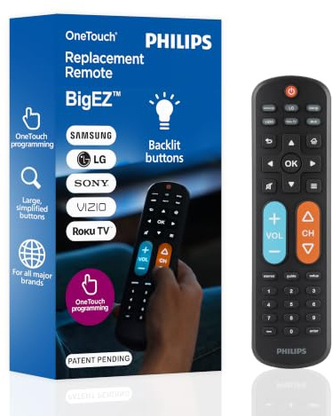 Philips BigEZ OneTouch Big Button Universal TV Remote, Easy to Use