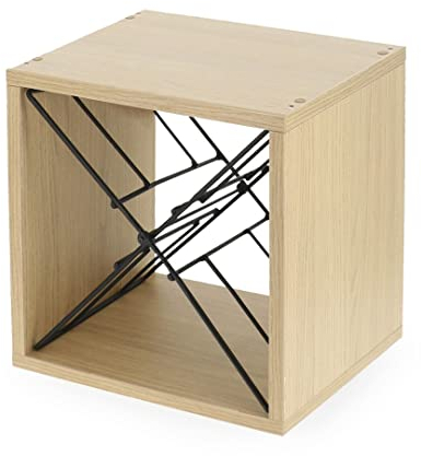 Compactor – Range Bouteilles empilable pour 12 Bouteilles, Coloris Bois Naturel et Croix en métal