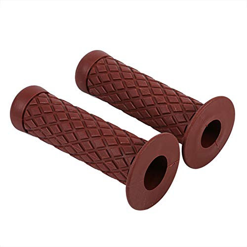 Motorrad Hand Griffe, Fydun 22mm Anti-Rutsch Universal Vintage Soft Rubber Lenker 2Pcs Thruster Grip Für Motorrad Dirt Bike(Braun)