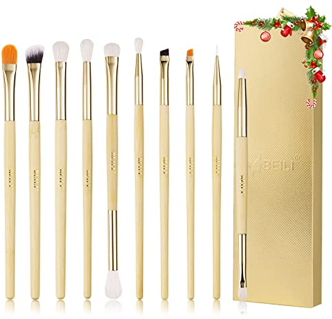 BEILI Lidschatten Pinsel, 10 PCS Eyeshadow Brushes, Eye Makeup Brush, Augen Detailing Eyeliner Pinsel, Schminkpinsel Set Ideal Zum Verblenden Von Lidschatten, Puder, Highlighter, Concealer