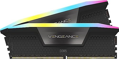 Corsair VENGEANCE RGB DDR5 32GB (2x16GB) 5600MHz C36 Intel Optimised Desktop Memory (Dynamic Ten-Zone RGB Lighting, Onboard Voltage Regulation, Custom XMP 3.0 Profiles, Tight Response Times) Black