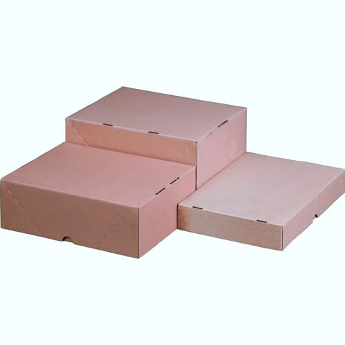 karton-billiger | 20x Stülpdeckelkarton Stülpkarton Versandkarton Faltschachtel Deckel+Boden, Format DIN A4,305x215x100mm