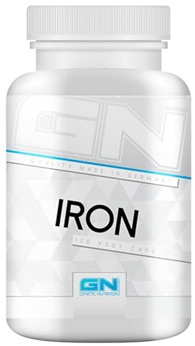 Iron – Hochdosiertes Eisen Bisglycinat mit 14 mg Eisen & 40 mg Vitamin C – Vegan, Gut Verträglich & Ohne Zusätze – 120 Kapseln, Made in Germany – GN Laboratories