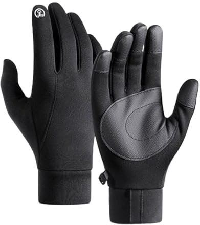 LANAZU Outdoor-Sport-warme Handschuhe, Herren-Winter-Samt-Touchscreen-Fahrradhandschuhe, geeignet für Outdoor-Sport und Fitness (Black M)