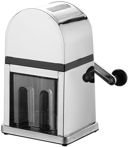 KHZKHC Tritaghiaccio Manuale, Tritaghiaccio in Acciaio Inossidabile, Manovella, per Coni di Neve, Granita, Cocktail Ghiacciati, Ghiaccio Tritato