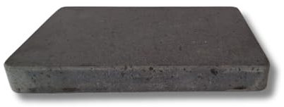 Kalu creations Plaque en pierre de lave rectangulaire pour viande, grill avec plaque naturelle réfractaire pour four électrique et gaz, 25 x 15 cm - noir