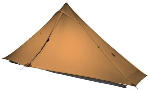 3FULGEAR Lanshan 1 Pro Upgraded Ultralight 1-Person Camping Tent – 3/4 Season, 20D Double-Sided Silicone Nylon, Waterproof, Lightweight for Hiking, Trekking, Climbing (Khaki, 4 Season Upgraded)