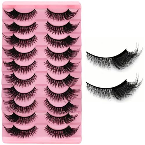 XYTAHDM 10 paia di ciglia finte morbide e drammatiche in visone, ciglia finte soffici 3D, ciglia a grappolo di estensione