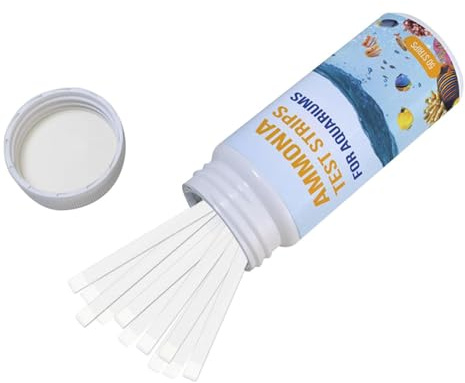 Tiras de prueba de agua, probador de amoníaco para acuarios, 50 unidades, kit de prueba de calidad del agua rápido y fiable, prueba segura de amoníaco para tanques de agua dulce y salada, herramienta