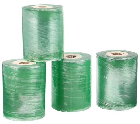 WRITWAA Cinta de Injerto Autoadhesiva Transparente de PVC 8 CM 4 Rollos Estirables para Árboles Frutales y Plantas Adecuado para Injertos en Cítricos Nueces y Pecanas Uso en