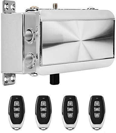 Electric Door Lock - Intelligent Home Remote Control Lock Mechanical Anti-Theft Lock with Four Remote Controller for Home Security