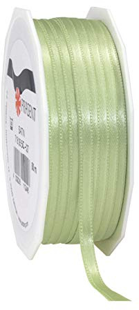 C.E. PATTBERG PRÄSENT Cinta regalo satén color verde pastel, 50 m de cinta de raso para envolver regalos, 6 mm de ancho, cinta de regalo para decoración y manualidades, cinta decorativa versátil
