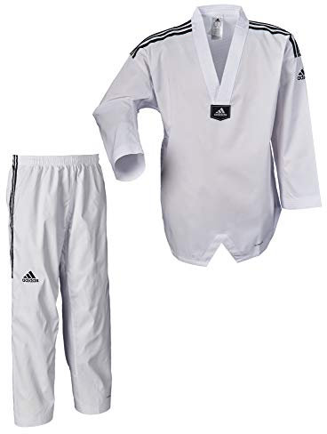 adidas Taekwondoanzug, adi Fighter Eco mit Streifen, weißes Revers (180)