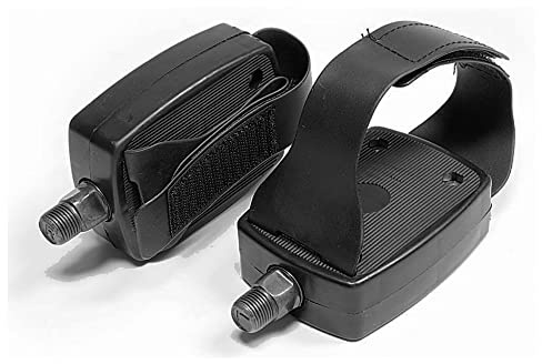 Coppia Pedali 1/2 per Cyclette Pedali di ricambio regolabili a strappo Antiscivolo per Bici da Camera Bicicletta Fitness Indoor Bike