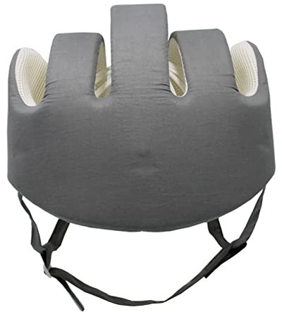 CUSMA Protection De La Tête Anti-Chute pour Les Personnes Âgées, Capuchon De Protection Réglable Protection De La Tête Casque De Sécurité en Éponge Respirante,Gris