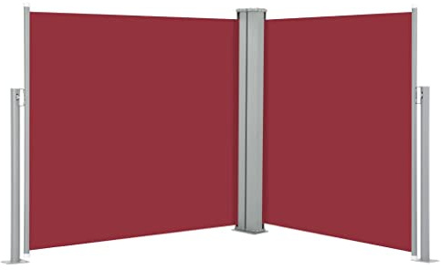 Yolola Utdragbar Sidomarkis Dubbelsidigt Insynsskydd Vertikal Markis Trädgård Balkonginsynsskydd Röd 120 x 600 cm Polyester