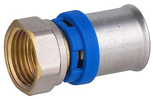 Raccordo dritto femmina Ø20 con dado girevole 1/2' multistrato a pressare (x10) | Connessione resistente e durevole | Ideale per impianti idraulici | Facile installazione | QUICK PLOMBERIE