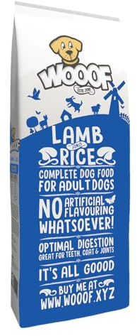 WOOOF Lamm & Reis 18kg kaltgepresstes, getreidefreies und hypoallergenes Hundefutter | Trockenfutter, leicht verdaulich, ohne Weizengluten