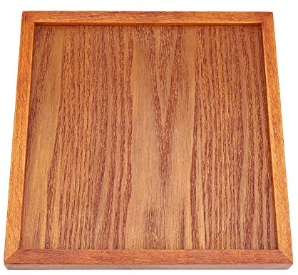 Bandejas para Servir, Bandeja de té, Bandeja de Comida para el Hogar, Oficina, Casa de té para Baño y Decoración del Hogar, Cocina, Bandeja de té de Madera, Bandeja de té Cuadrada de Madera Maciza