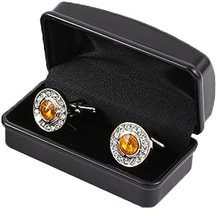 Ttiy Caja de gemelos portátil para gemelos, caja de gemelos de plástico, caja de clip de corbata duradera, caja de exhibición de joyería negra para todos, 1 unidad