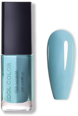 Light Blue Nail Polish - Quick Dry, Long Lasting, No UV Needed Varnish for DIY Nail Art, Manicure at Home, Salon French Manicure Gel Polish, 13ml
