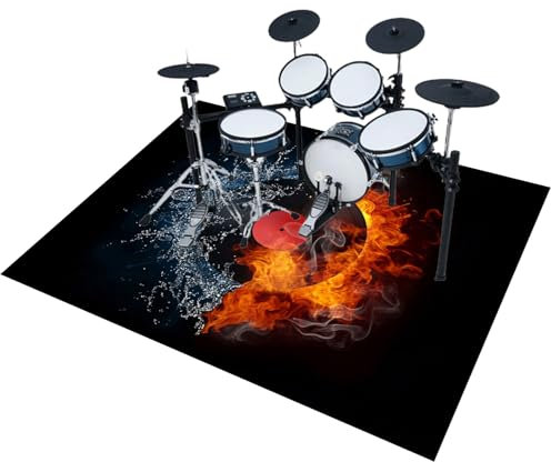 EYKWKB Alfombra de Tambor 120 x 80 cm Alfombras Acusticas Bateria para Kits de Batería Electrónica Bombo Caja y Otros Instrumentos Musicales Alfombrillas Antideslizantes Alfombra para Batería