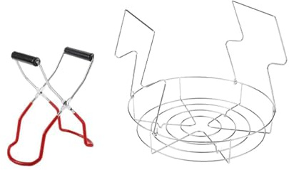 Forniture per inscatolamento in acciaio inox, sollevatore a vapore con pinze antiscivolo, sterilizzatore per conservazione, kit da 2 pezzi per sterilizzare barattoli, bottiglie e alimenti, manico