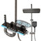 Duschsystem mit Thermostat, Duscharmatur Komplettset mit Quadratische Regendusche Duschkopf, 3 Strahlarten Duschkopf, Regendusche mit Armatur, Duschset (A-mit LED)