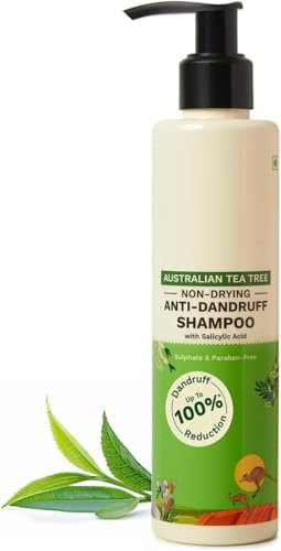 HYD Tea Tree Non-Drying Anti-Dandruff Shampoo 200 ml | Removes Dandruff from Source | Helps with Itching, Irritation | Strong & Smooth Hair | for Men & Women |