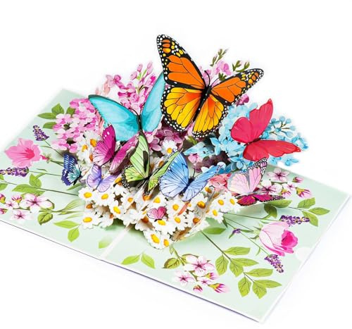 Joyvine 3D Pop Up Birthday Card for Women&Mother, Butterfly Greeting Card
