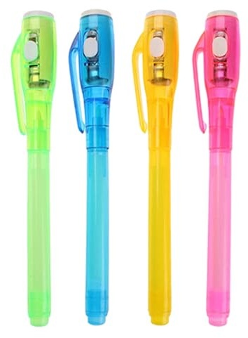 UV Light Disappearing Ink Pens, Christmas Traces Marker with UV Light, Permanent Halloween Marker Pen for Secret Message for School Meeting