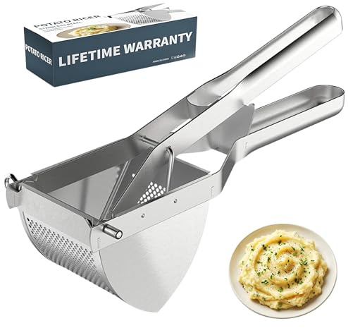 Potato Ricer Heavy Duty Stainless Steel 23 Oz Large Capacity Potato Masher Multifunctional Kitchen Tool for Fluffy Mashed Potatoes